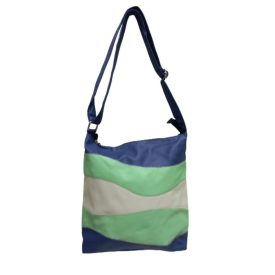 Kék-zöld-drapp műbőr női táska, ridikül - ÚJ