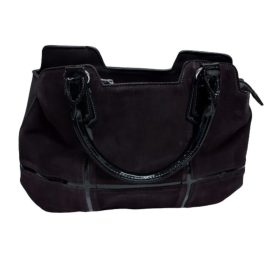   Sötétbarna műbőr velúr hatású női kézitáska, táska - ÚJ