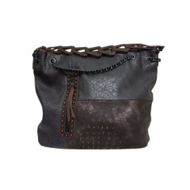 Barna-szürke női műbőr táska, ridikül - ÚJ