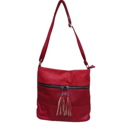 Piros női műbőr táska, ridikül, crossbody - ÚJ