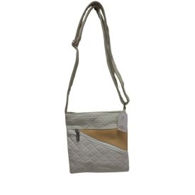   Törtfehér-mustársárga női műbőr táska, ridikül, crossbody - ÚJ