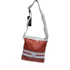 Fehér-narancssárga lakkhatású női táska, ridikül, crossbody - ÚJ