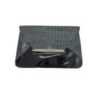 Fekete-ezüst pöttyös elegáns lakk kistáska, színházi táska, ridikül - ÚJ