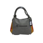 Szürke oldalt színes csíkos női oldaltáska - ÚJ