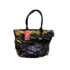 Fekete-arany átfordítós flitteres női oldaltáska - ÚJ