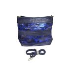 Kék csillogó kígyóbőr mintás oldaltáska - ÚJ