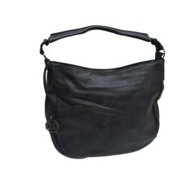   Fekete enyhén csillámos női műbőr táska, ridikül - ÚJ