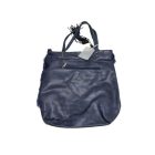 Kék nagyméretű szőrmerátétes pakolós műbőr női kézitáska, táska, ridikül - ÚJ