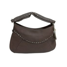   Barna szegecses puha műbőr táska, ridikül vállpánttal - ÚJ