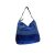 Kék csillogó textil-műbőr női táska, ridikül - ÚJ