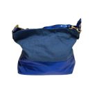 Kék csillogó textil-műbőr női táska, ridikül - ÚJ