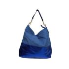 Kék csillogó textil-műbőr női táska, ridikül - ÚJ