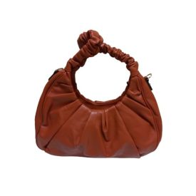   Rozsdabarna műbőr húzott formájú női kézitáska, táska, ridikül (hosszú pántja is van) - ÚJ