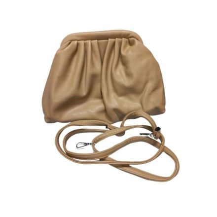 Drapp, különleges, erszény alakú női műbőr táska, crossbody - ÚJ