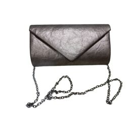   Ezüstszürke gyűrt hatású boríték formájú alkalmi ridikül - Új