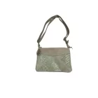 Szürke hasítottbőr női válltáska, crossbody, táska, ridikül, kígyóbőrmintás - ÚJ