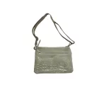 Szürke hasítottbőr női válltáska, crossbody, táska, ridikül, kígyóbőrmintás - ÚJ