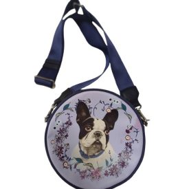 Kék kutyás kerek formájú táska