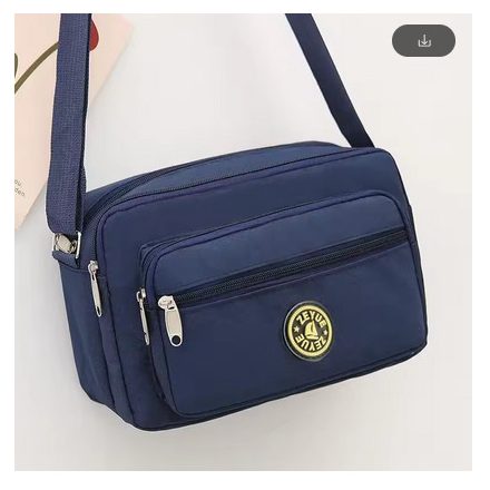 Sötétkék gyöngyvászon oldaltáska, női táska, crossbody - ÚJ