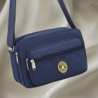 Sötétkék gyöngyvászon oldaltáska, női táska, crossbody - ÚJ