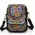 Női hímzett crossbody táska, kis vászon válltáska, stílusos cipzáras telefontáska 20x15 cm - ÚJ 