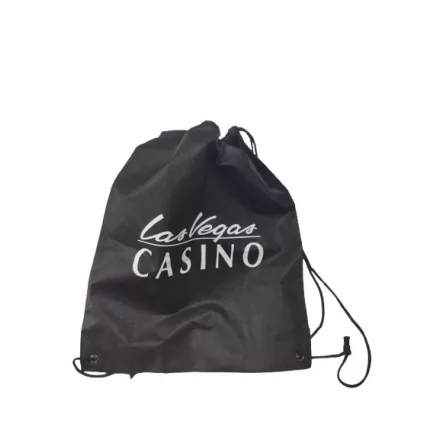 Fekete feiratos húzózsinóros zsák, tornazsák - Las Vegas Casino