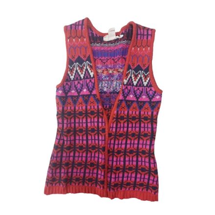 Női XS-es piros mintás kötött mellény - H&M