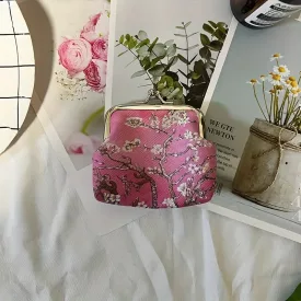   Mini pénztárca, Van Gogh festménye alapján, rózsaszín mandulavirágok - ÚJ  