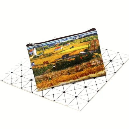 Festményes kozmetikai táska, szütyő, pénztárca, neszesszer - Van Gogh: Vidéki táj - ÚJ