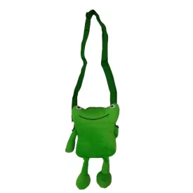   Világoszöld plüss vicces békás crossbody, kistáska - ÚJ 