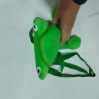 Világoszöld plüss vicces békás crossbody, kistáska - ÚJ 