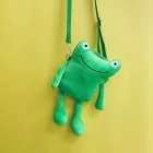 Világoszöld plüss vicces békás crossbody, kistáska - ÚJ 