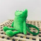 Világoszöld plüss vicces békás crossbody, kistáska - ÚJ 