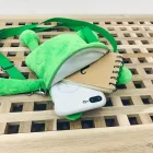 Világoszöld plüss vicces békás crossbody, kistáska - ÚJ 