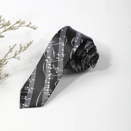 Kottamintás nyakkendő, fekete - ÚJ 