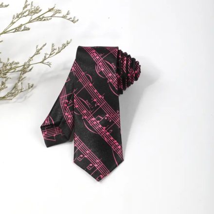 Kottamintás nyakkendő, fekete-rózsaszín - ÚJ 