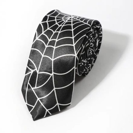 Fekete pókhálós nyakkendő - Halloween - ÚJ 