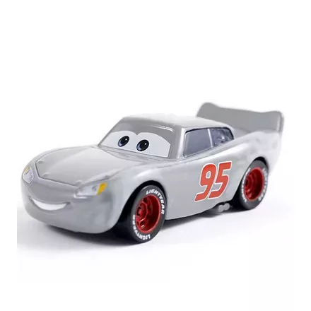 Ezüst Villám McQueen fém kisautó, kb 9 cm - Verdák - ÚJ
