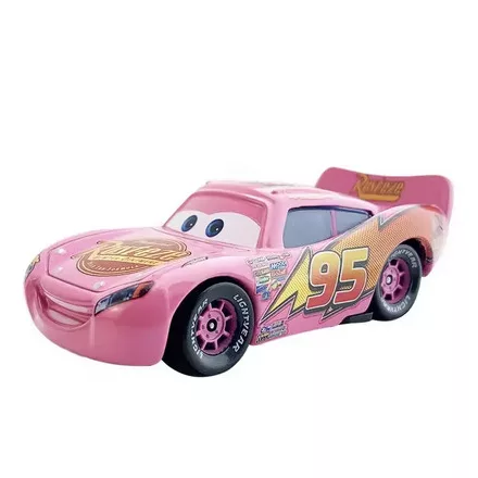 Villám Mcqueen különleges rózsaszín festéssel fém kisautó, kb 9 cm - Verdák - ÚJ