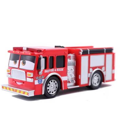 Piros fém-műanyag kisautó - Tűzoltóautó (kb 15 cm) - Verdák - ÚJ