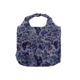   Összehajtható füles bevásárlótáska, lila lepkés, pillangós - ÚJ