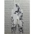 Női 0XL-es fehér pillangós, lepkés nyári overall, playsuit - ÚJ