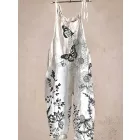 Női fehér pillangós, lepkés nyári overall, playsuit - ÚJ