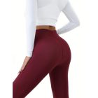 Női bordó meleg, bélelt leggings - ÚJ