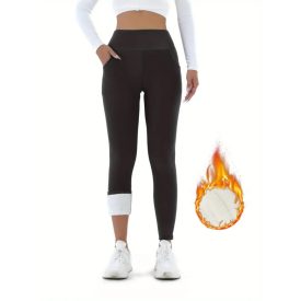 Női sötétszürke meleg, bélelt leggings - ÚJ