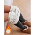 Női szürke, derekán cicamintás meleg, bélelt leggings - ÚJ