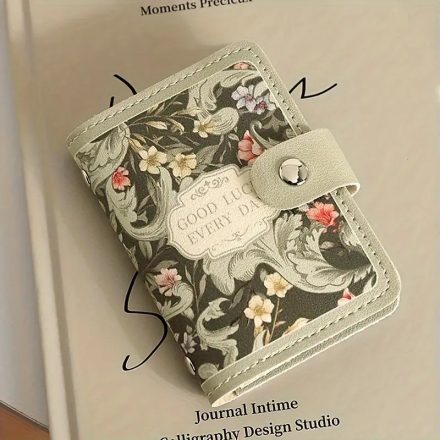 Khaki virágos virágos irattartó, igazolványtartó - ÚJ