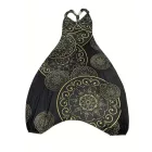 Női XL-es fekete-arany mandalamintás hárem nyári overall, playsuit - ÚJ