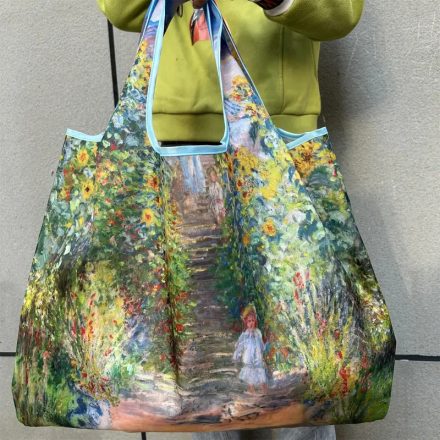 Nagyméretű festményes összehajtható füles bevásárlótáska, szatyor - Monet - ÚJ 