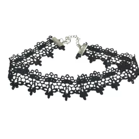 Fekete csipkedíszes choker nyaklánc - ÚJ